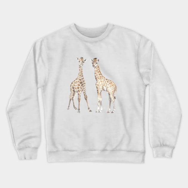 Baby Giraffes Crewneck Sweatshirt by wanderinglaur